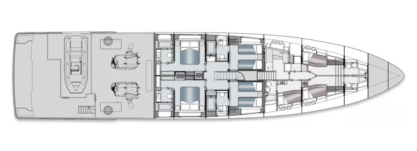Benetti Oasis 34M Lower-Deck